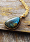 Boho Necklace, Labradorite and Gold Chain Emma